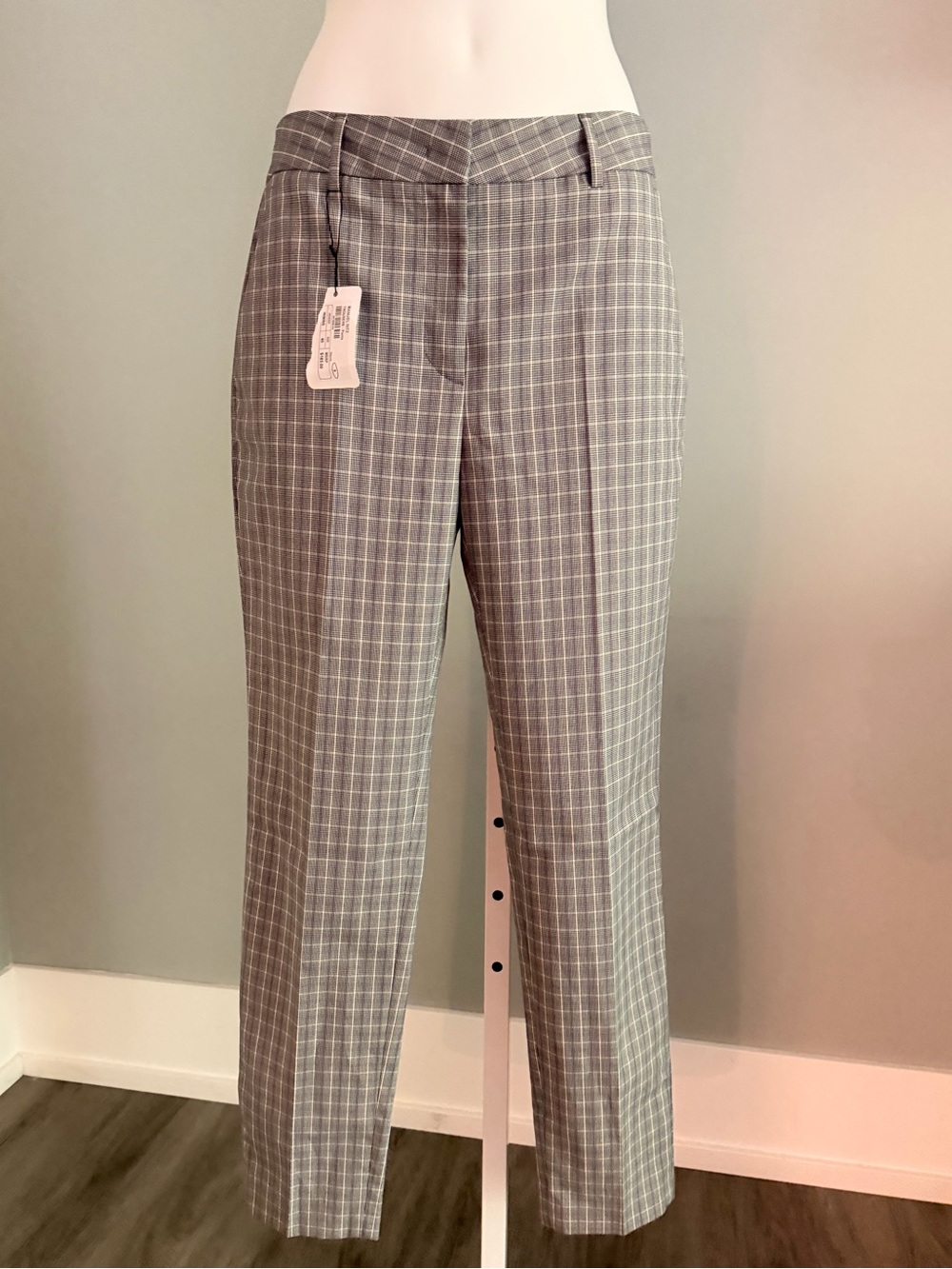 MANUEL RITZ Plaid Straight-Leg Ankle Pants Sz S 0-2 NWT $183!!